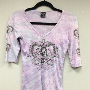 Purple Tie Dye 3/4 Sleeve Sledge Shirt